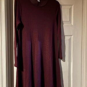 Old Navy Burgundy Long Sleeve Dress